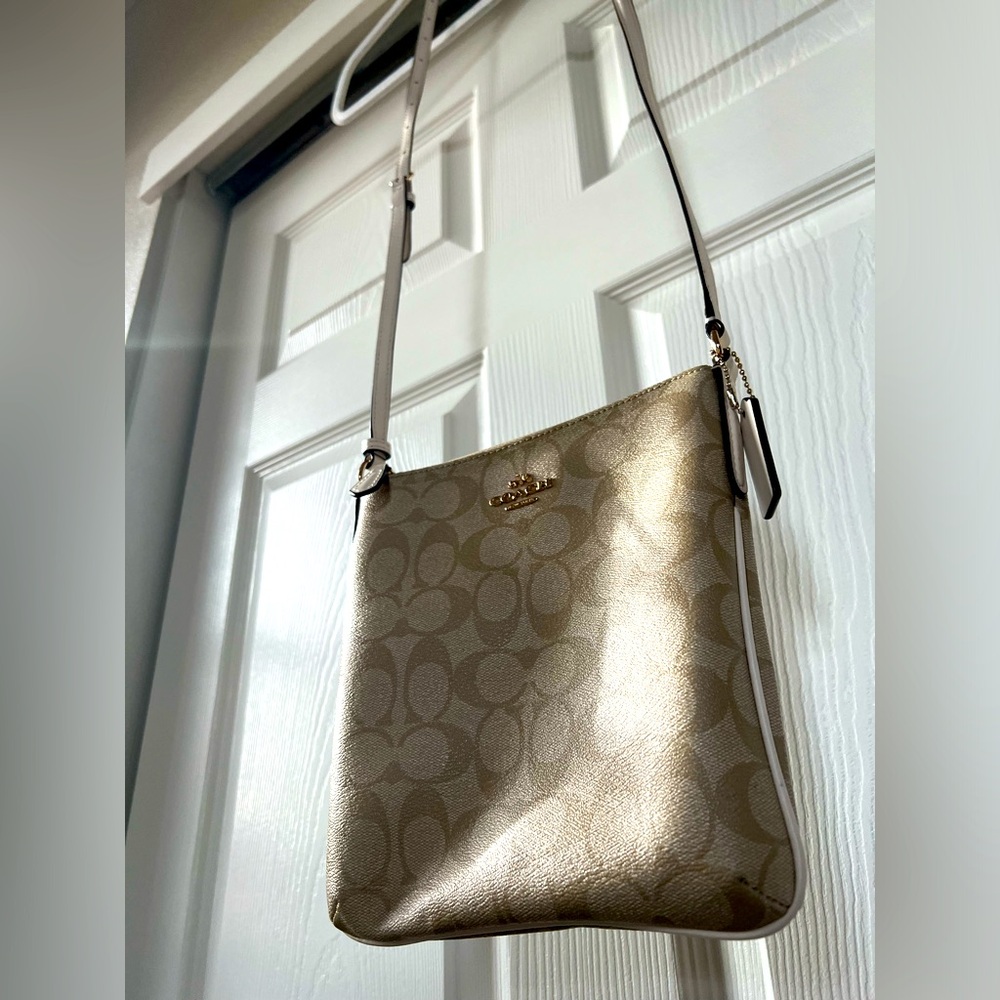 COACH North South Crossbody in Signature Coated Canvas